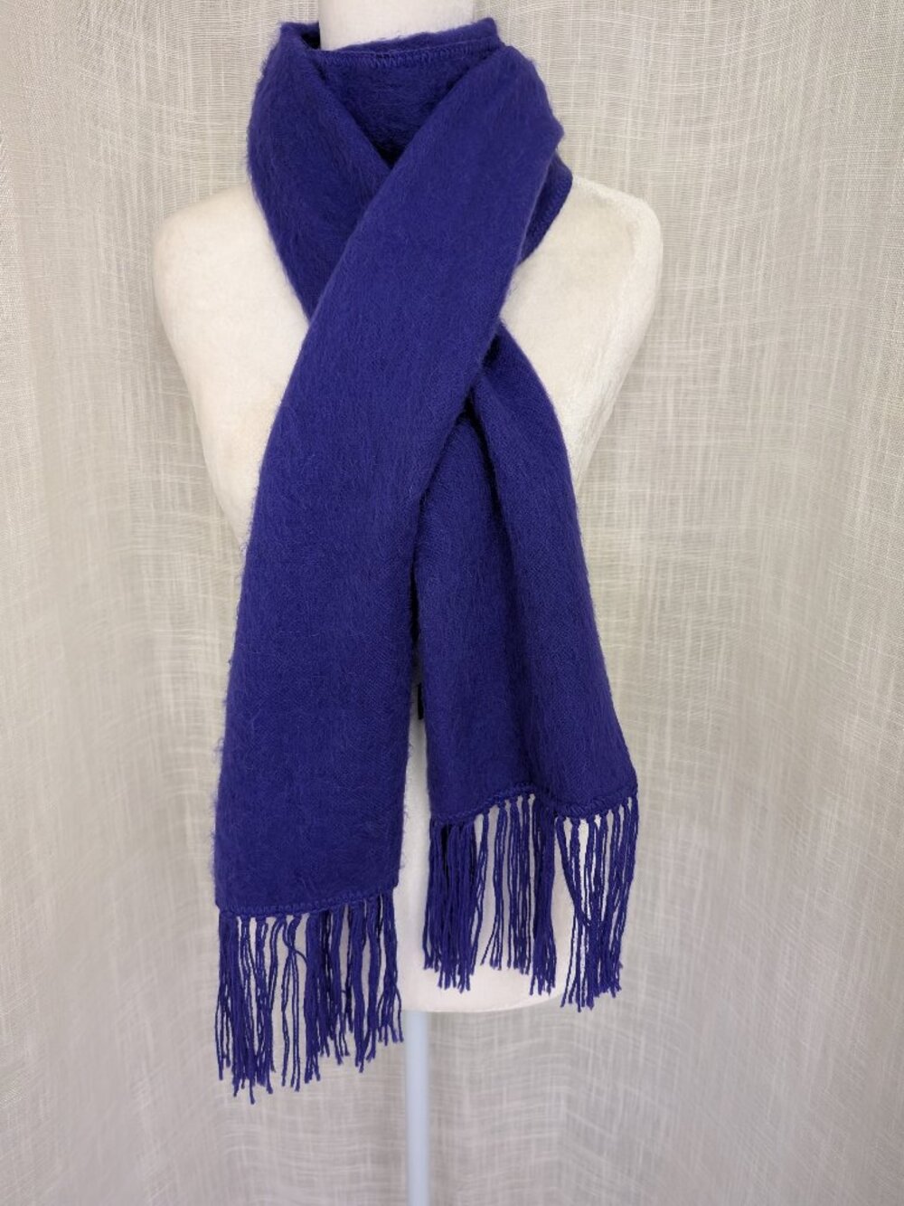 Capchatex Purple Soft Alpaca Scarf with Fringe  9"x 70"